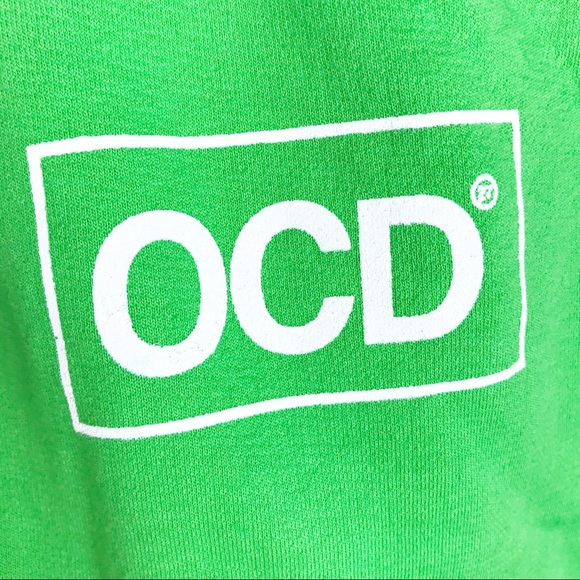 OCD 27 Bright Green Cotton Logo Sweatpants Joggers - Picture 4 of 7